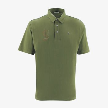 Polo manches courtes en coton avec broderie SB vert army
