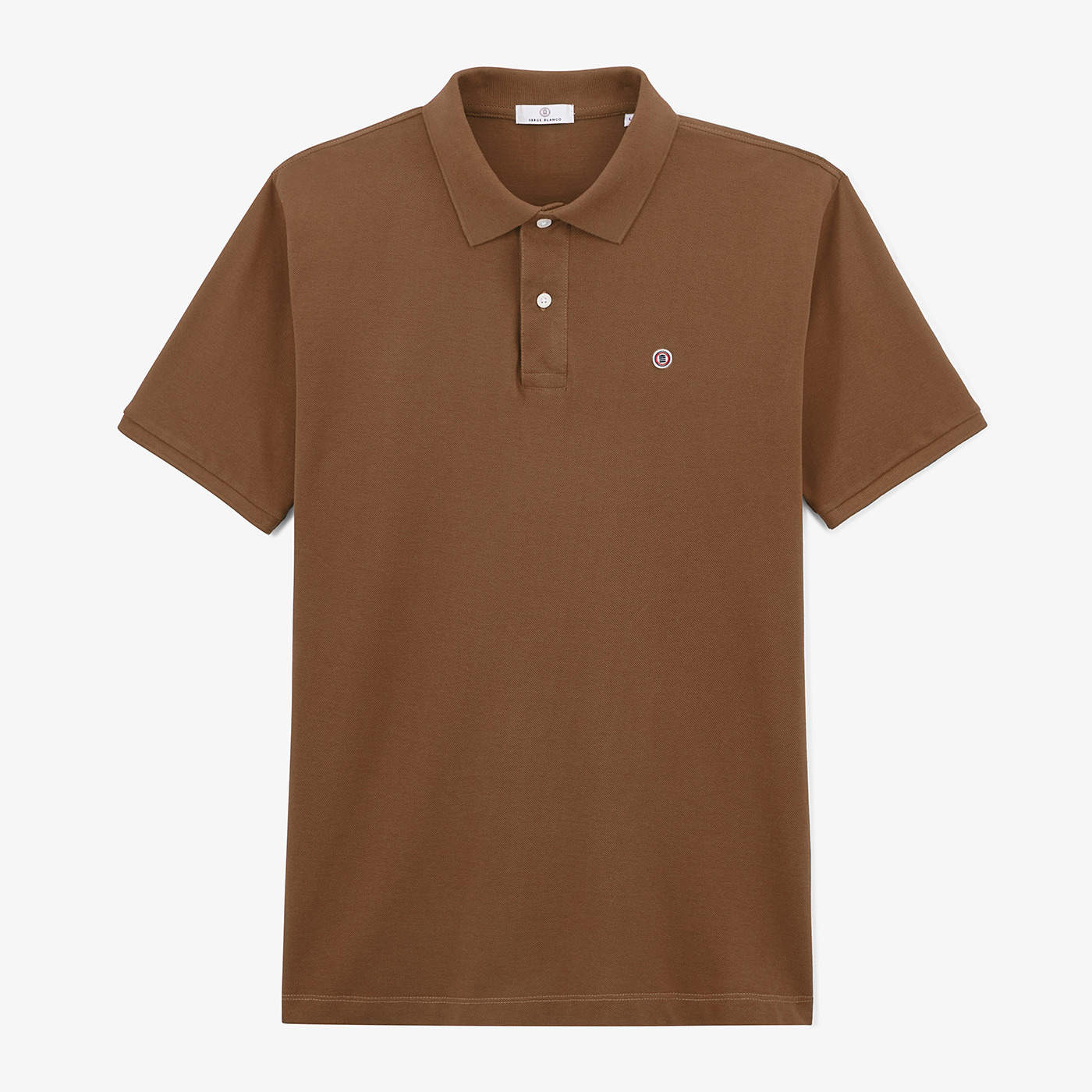 Polo piqué Lucas marron fauve