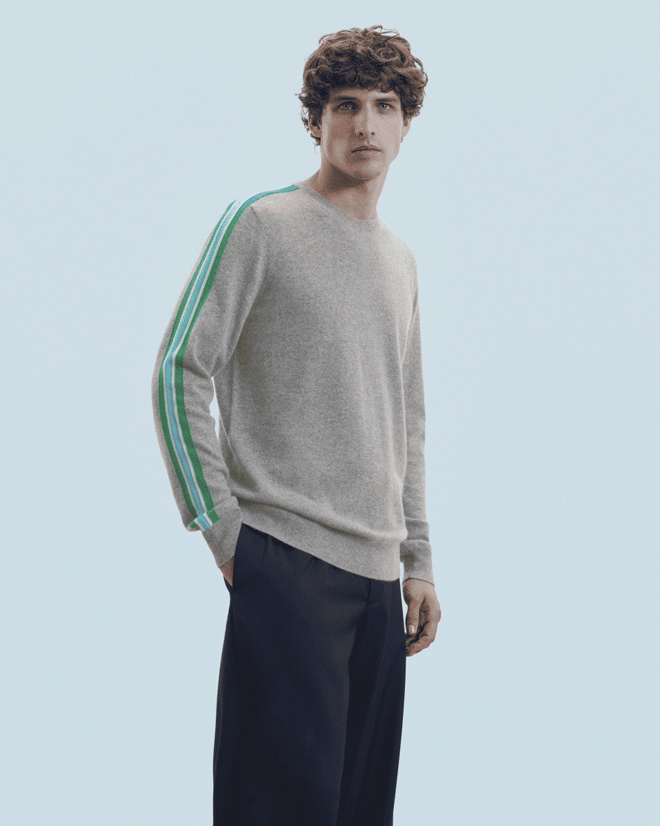 Pull Col Rond Bandes