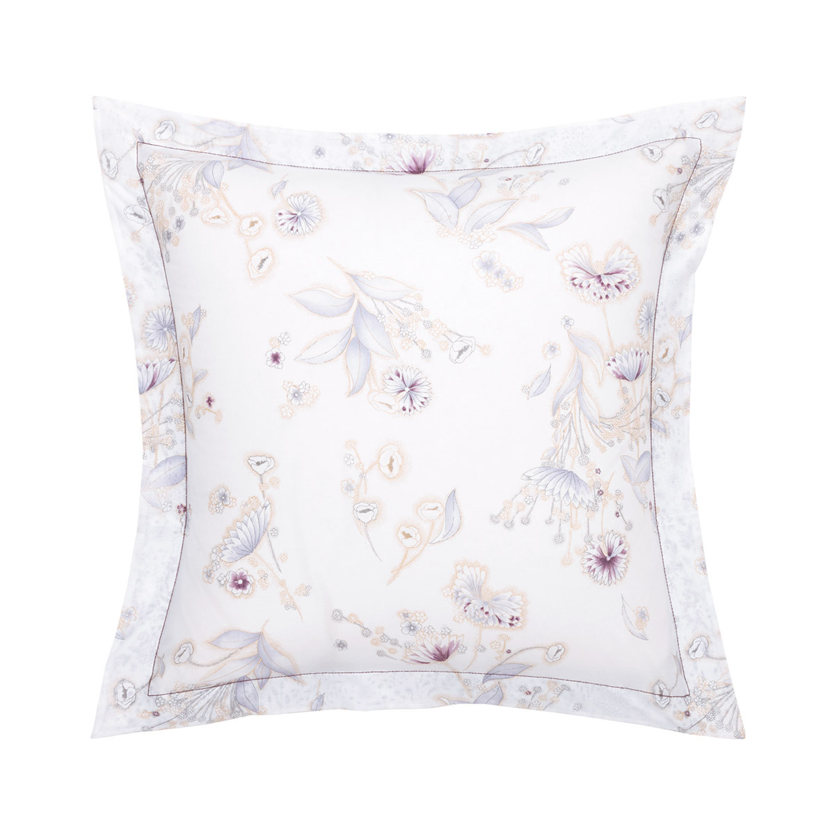 Yves Delorme - Taie d'oreiller en batiste de coton violet, Givre