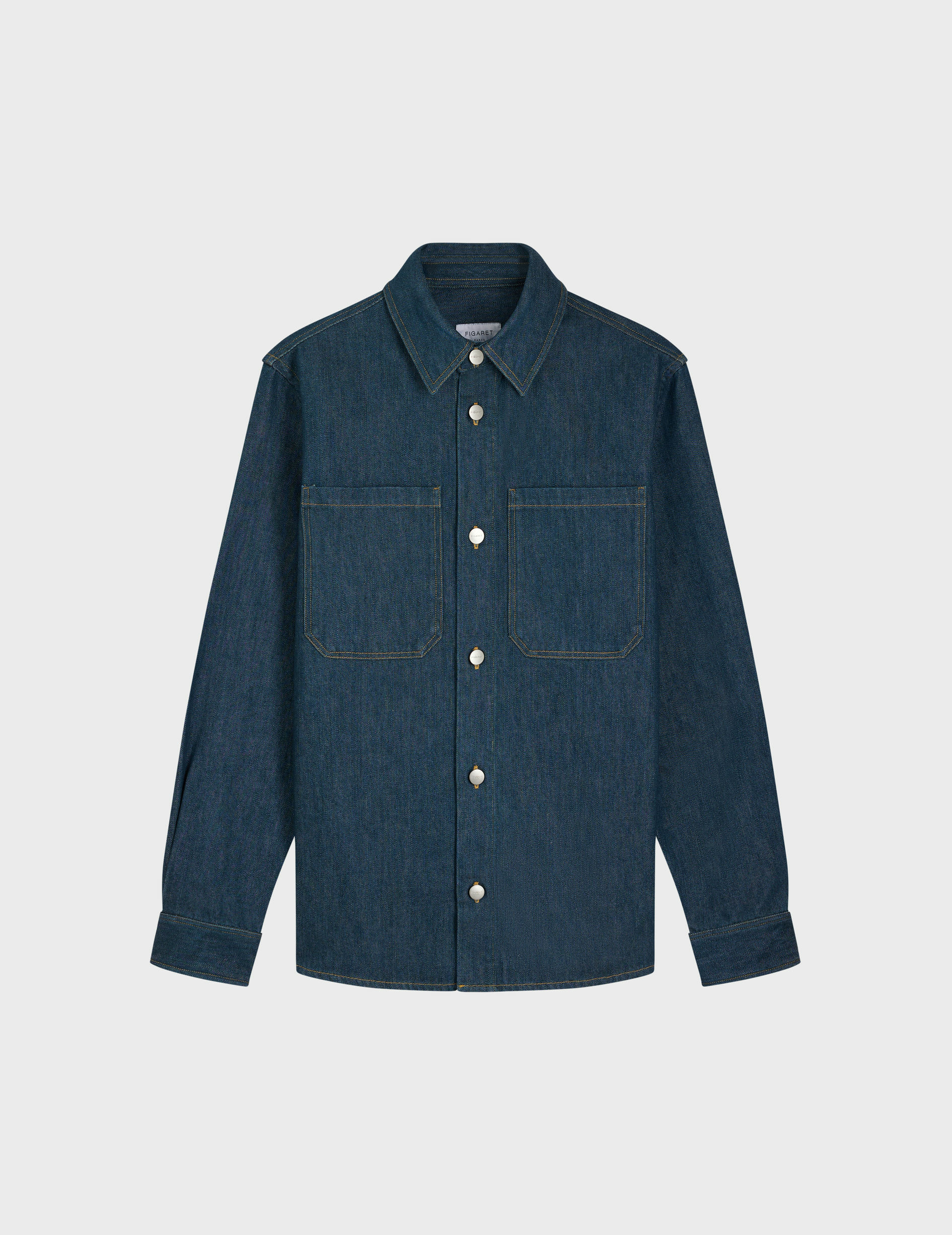 Surchemise cameron avec deux poches poitrine en denim marine
