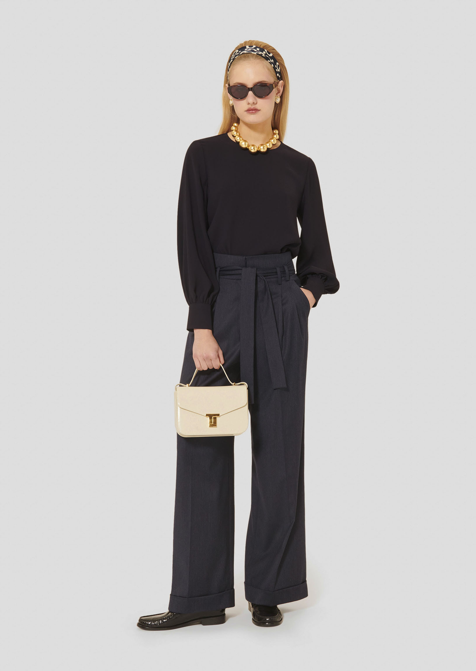 Pantalon Pia-Nuit en Laine Vierge