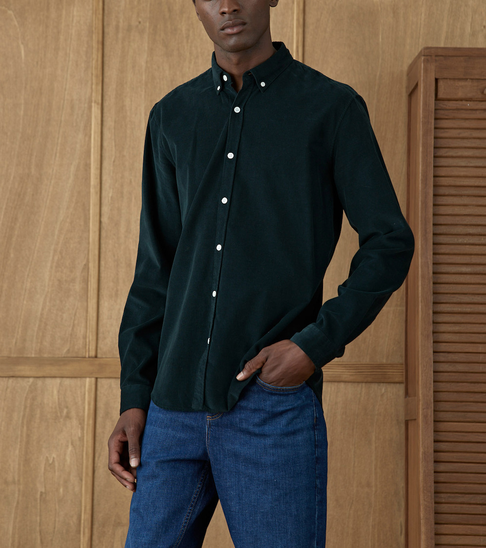 Chemise en velours College Off Green