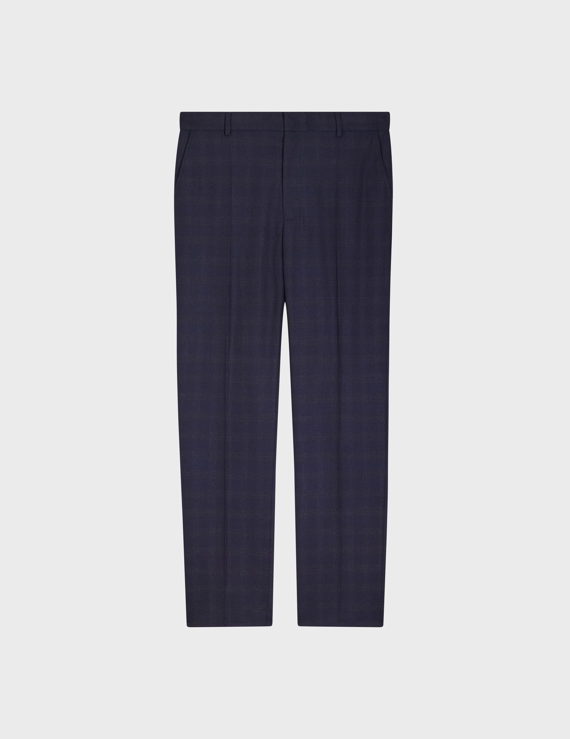 Pantalon de costume greyson en toile de laine vierge à carreaux marine