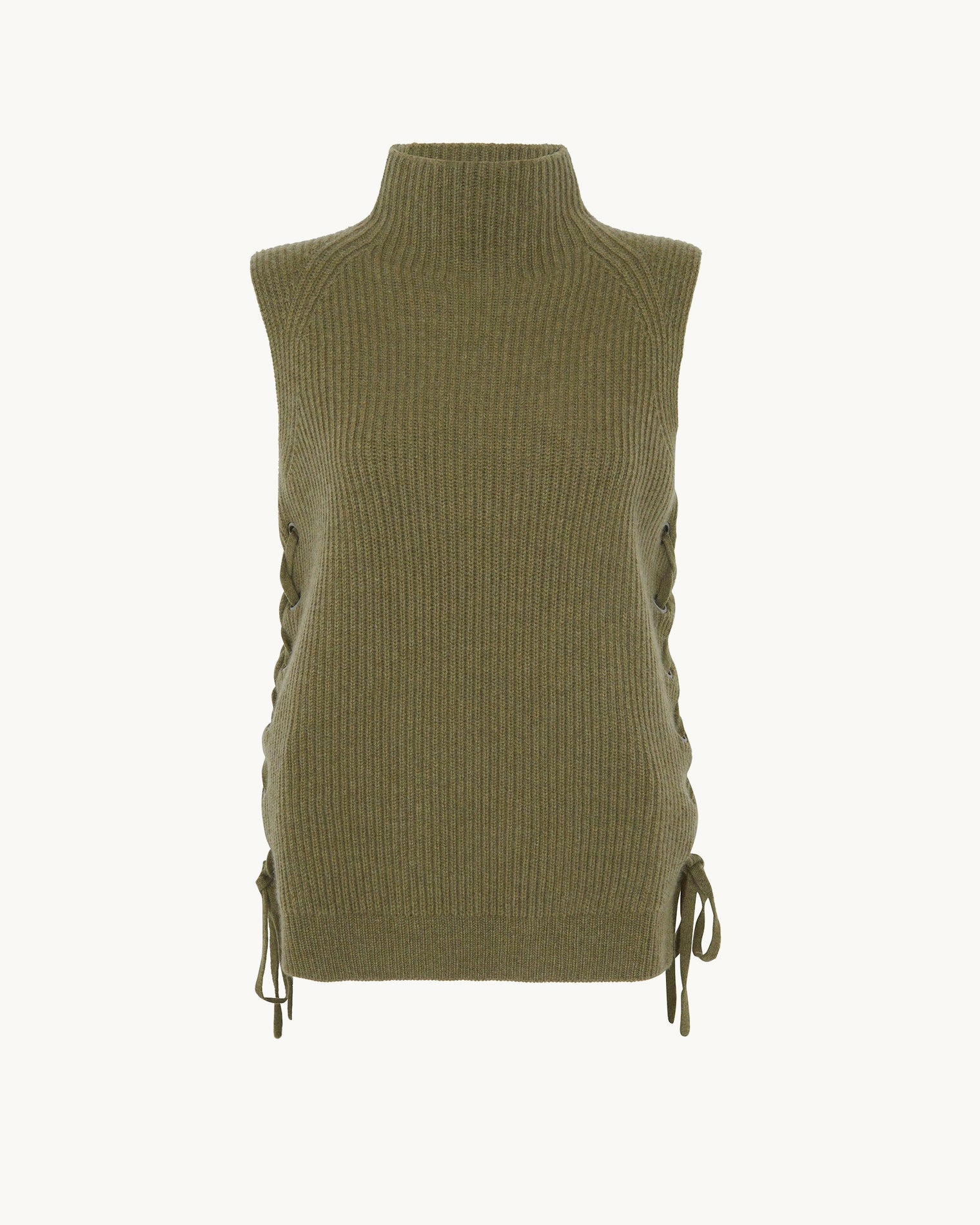 Pull Enola Pull Cachemire Col Cheminée Sans Manches, 6 fils