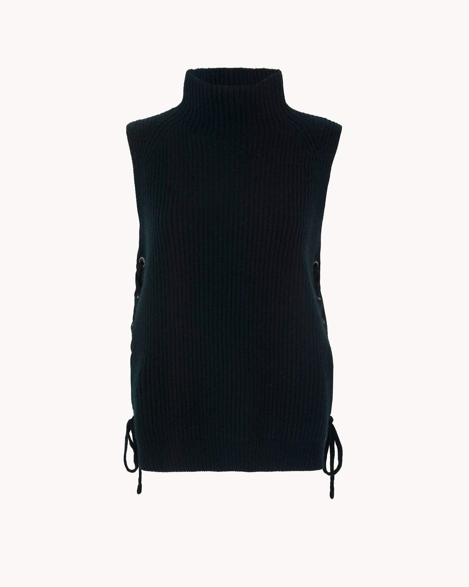 Pull Enola Pull Cachemire Col Cheminée Sans Manches, 6 fils