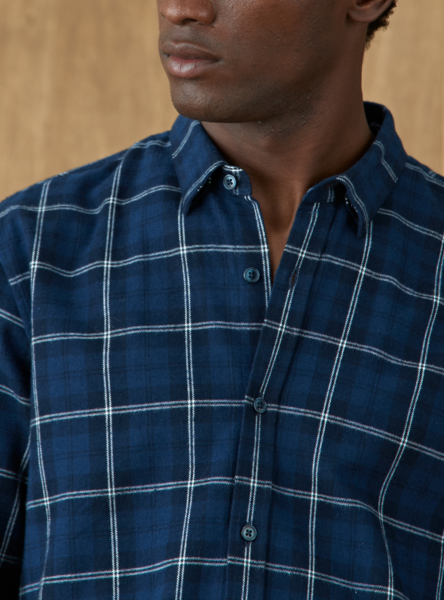 Chemise Mercer en flanelle carreaux Dusky Navy
