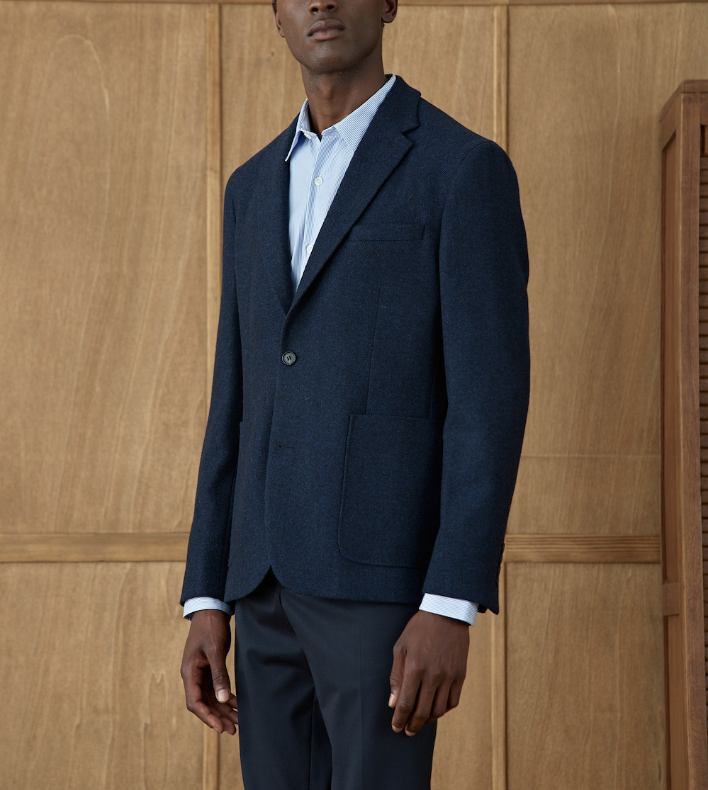 Veste seule Heaton en laine Dusky Navy