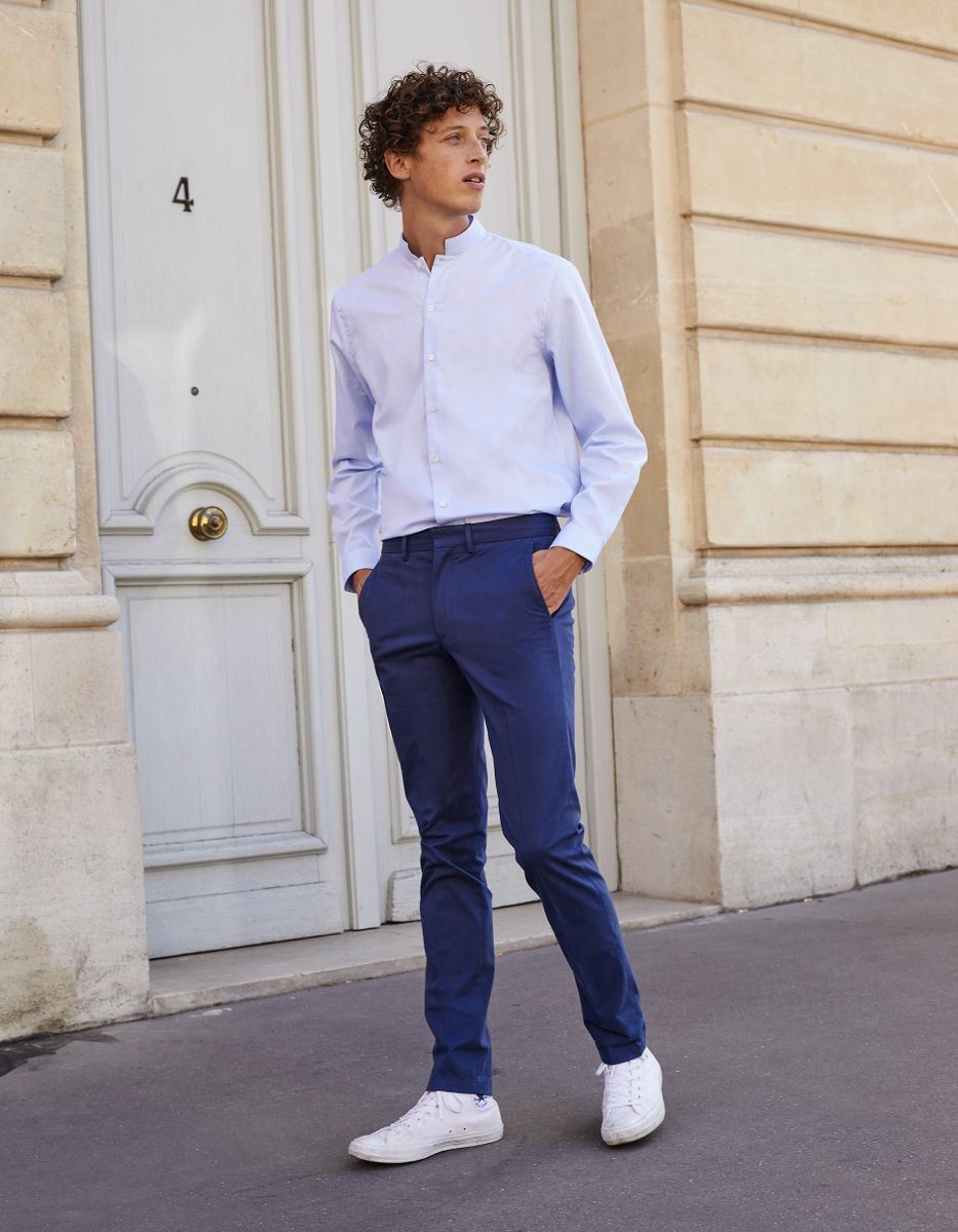 Chino Maxence en coton sergé gris