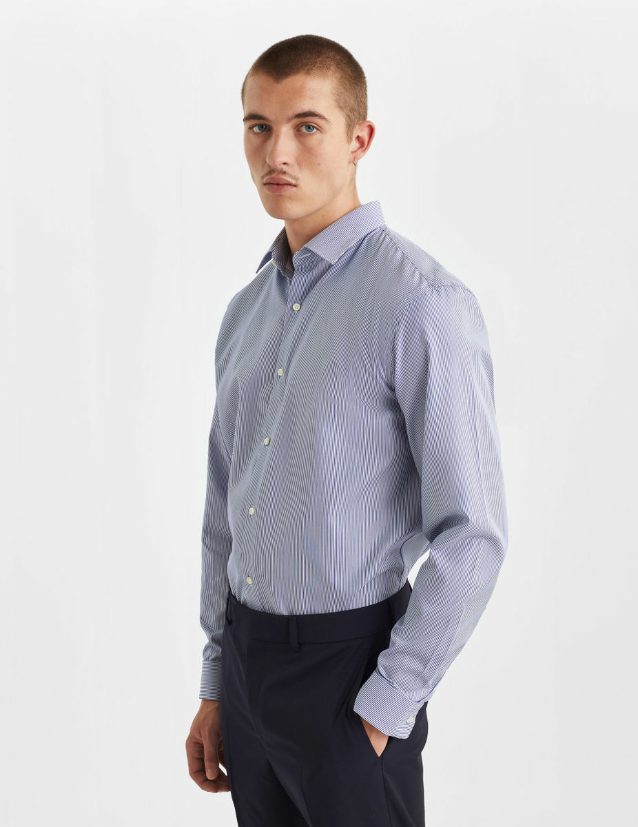 Chemise Contemporaine rayée bleue