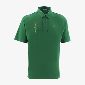 Polo manches courtes en coton avec broderie SB vert sapin