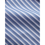 Chemise col figaret en popeline rayée bleu