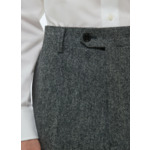 Pantalon ajusté en tweed de laine