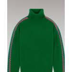 Pull Col Roulé Bandes Bicolore