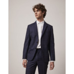 Veste de costume gordon en toile de laine vierge à carreaux marine