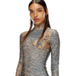 Robe courte imprimée avec cristaux transparents