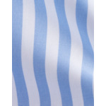 Chemise carl col droit ouvert en popeline rayée bleu