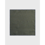 Pochette en twill de soie à motifs paisley kaki