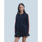 Pull Hoodie Bandes Manches Multicolore Léger