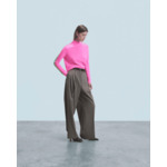 Pull Col Montant Bandes Manches Multicolores Léger