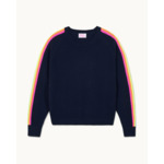 Pull Col Rond Bandes Multicolores aux Manches