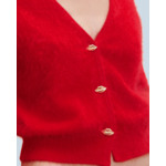 Pull Cardigan en Cachemire Brossé Boutons Bijoux