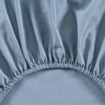 Lacoste - Drap housse en satin de coton lavé bleu, L Brush