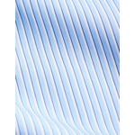 Chemise col italien en popeline rayée bleu