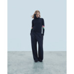 Pull Col Montant Bandes Manches Multicolore Léger