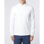 Polo manches longues manches longues zip 3/4 blanc