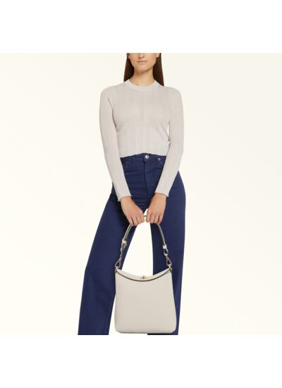 DANAE M SOFT HOBO - TESSUTO CANVAS+VITELLO SIDNEY