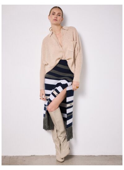 Jupe cachemire Lya MARINE_ASH