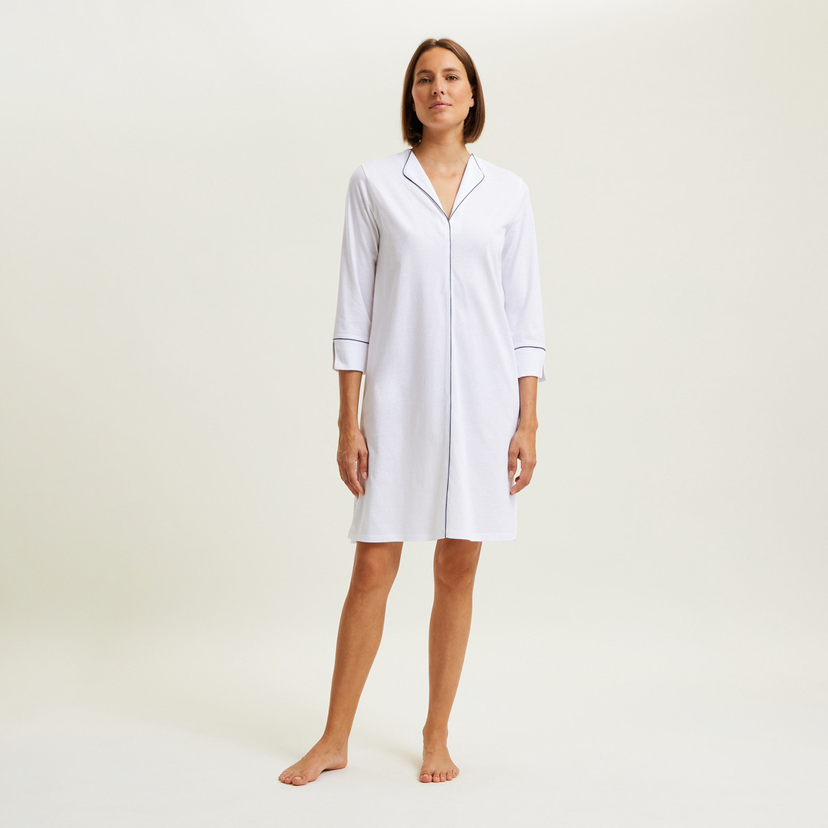 - Chemise de nuit courte col v en jersey, Anafi