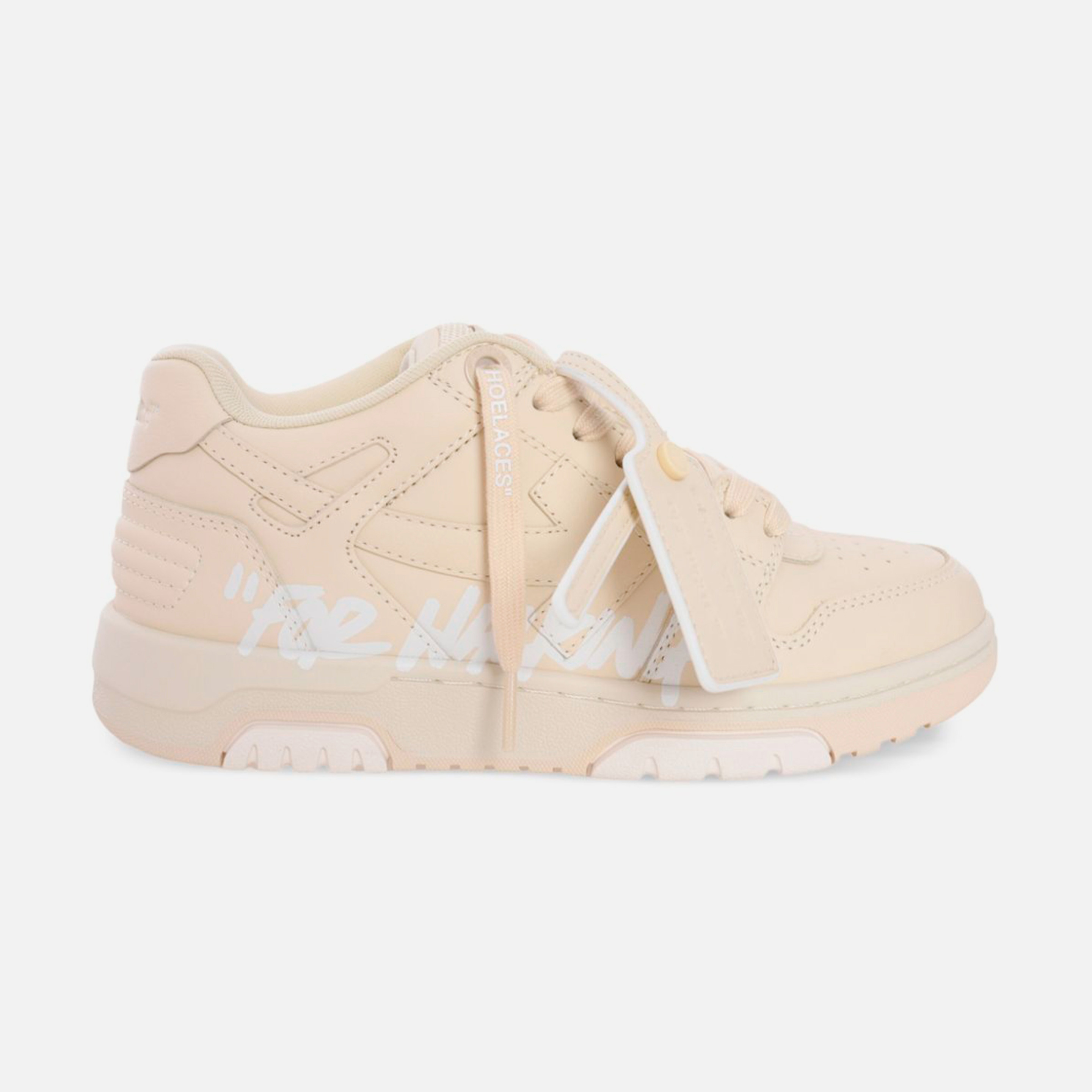Off-White Out Of Office "For Walking" Low Tops Beige White