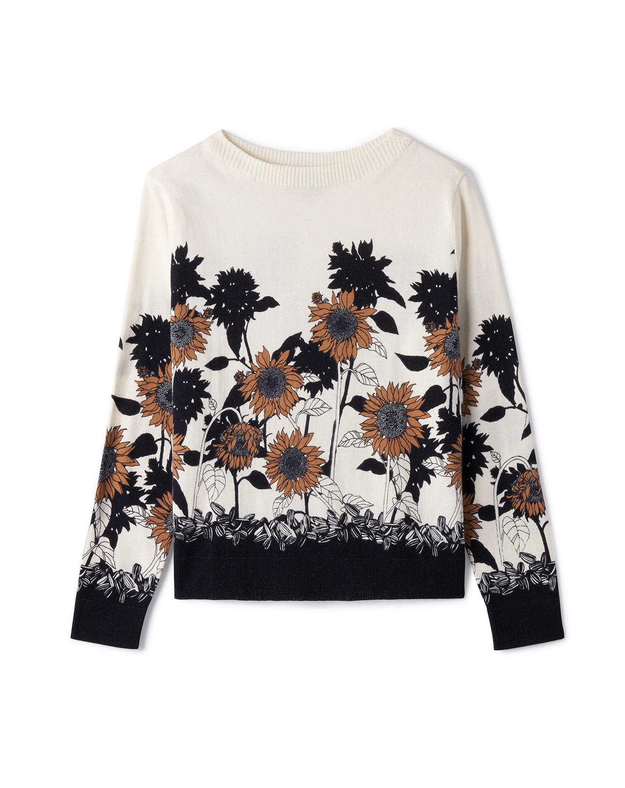 Pull col bateau imprimé - Femme - NATUREL/MARINE