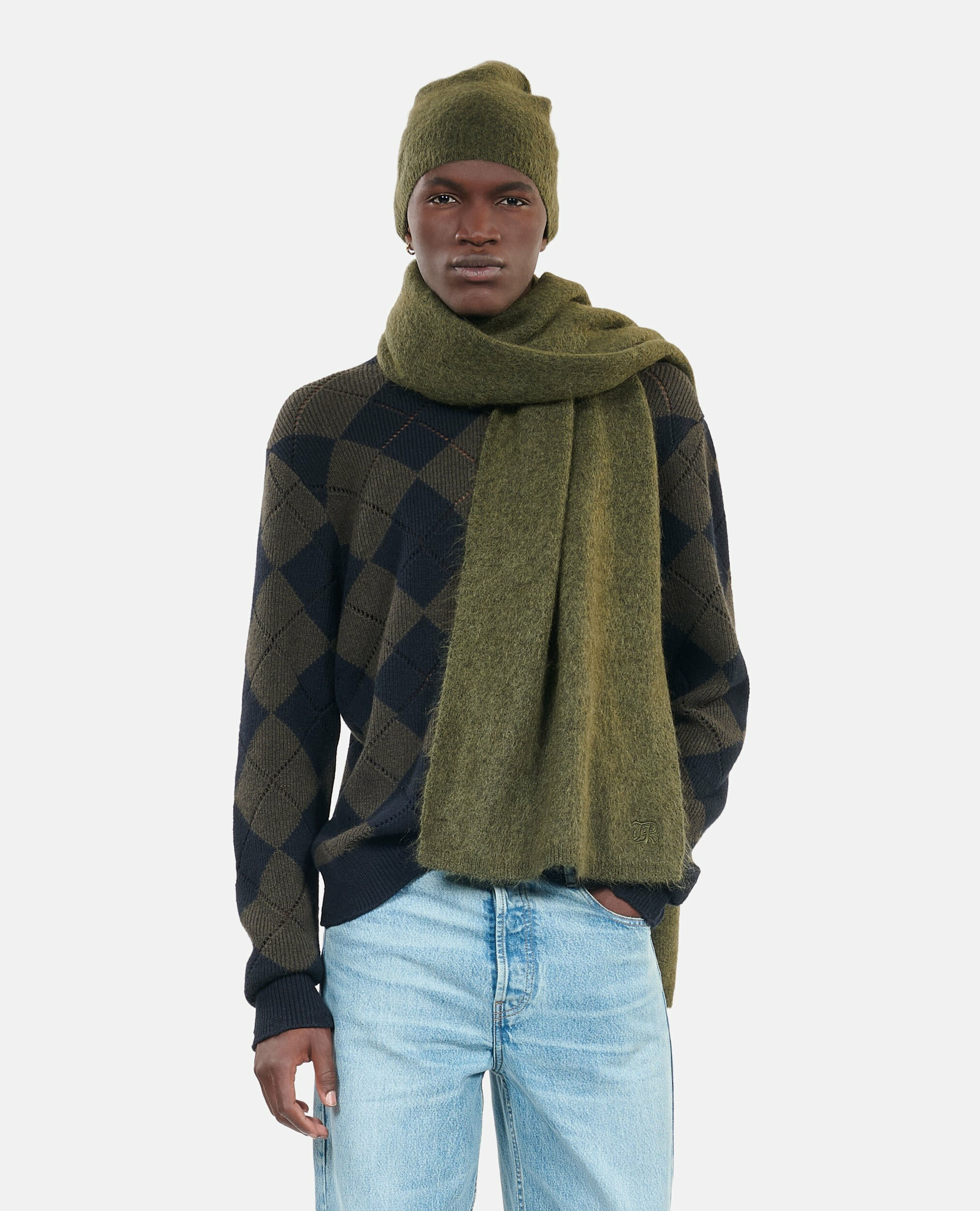 Écharpe En Mohair Kaki