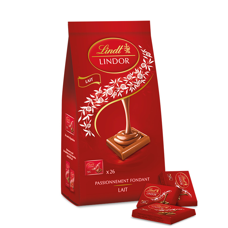 Sachet LINDOR Carrés Lait 188g
