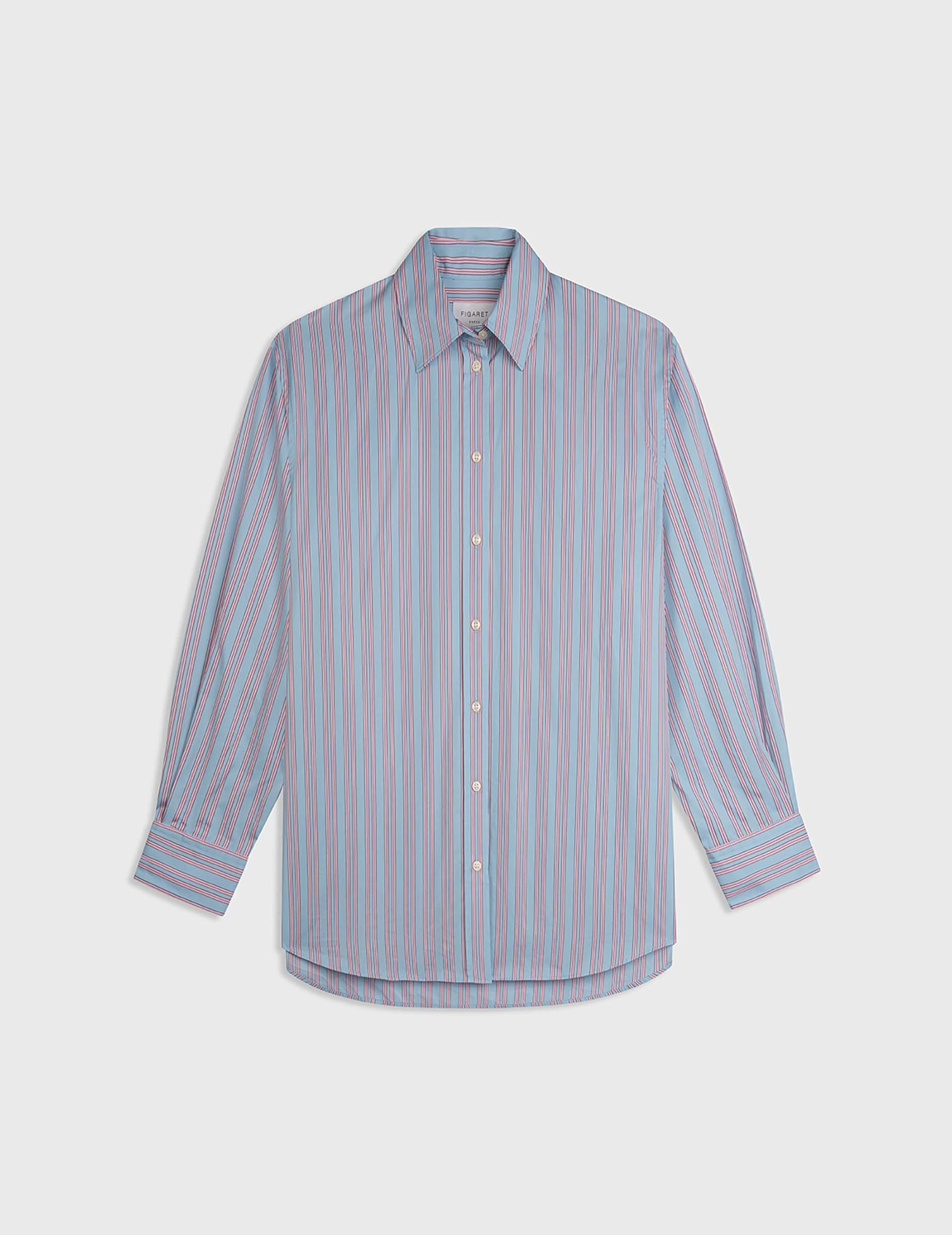 Chemise oversize Delina rayée bleue