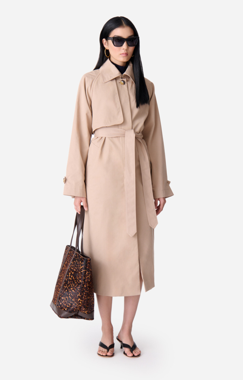Trench Long Dexter En Viscose Et Coton