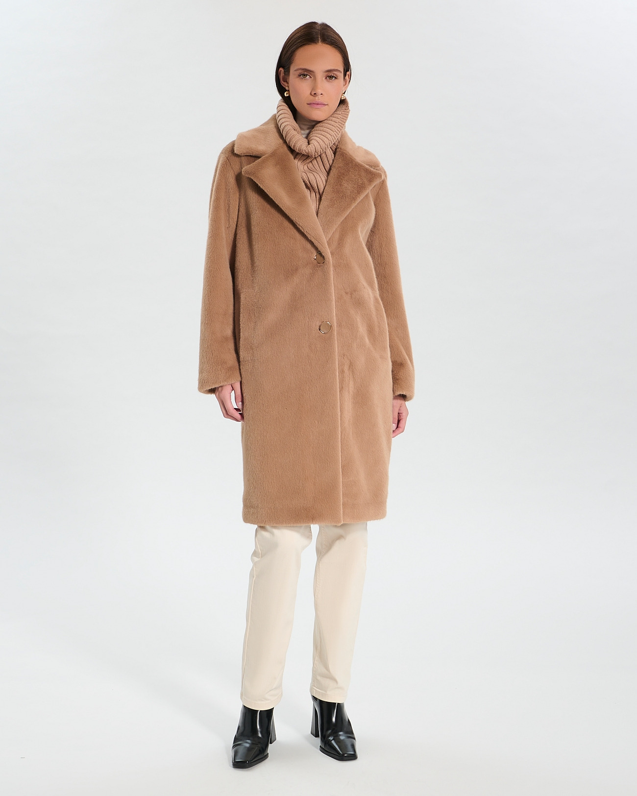 Manteau Mattie Camel en Polyester