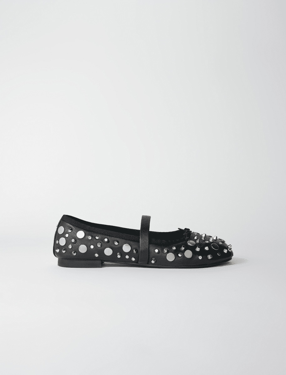 Ballerines à studs argentés
