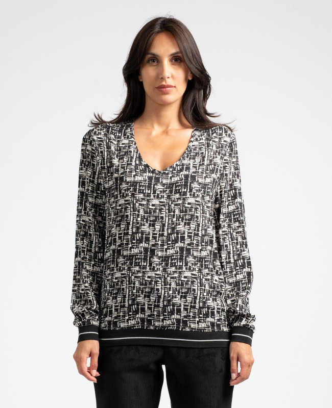 Blouse manches longues avec imprimé