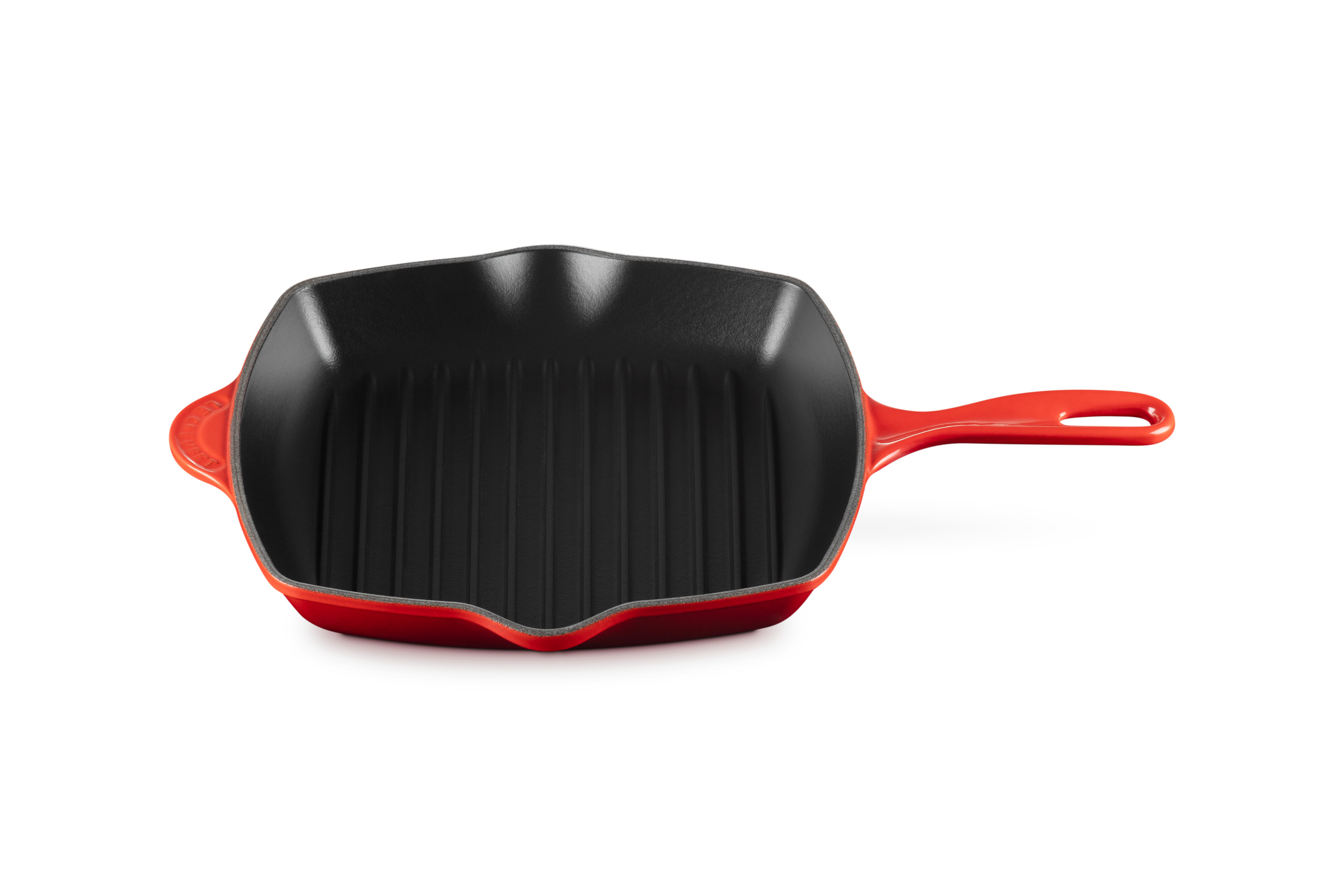 Skillet gril carré 26cm en fonte émaillée cerise