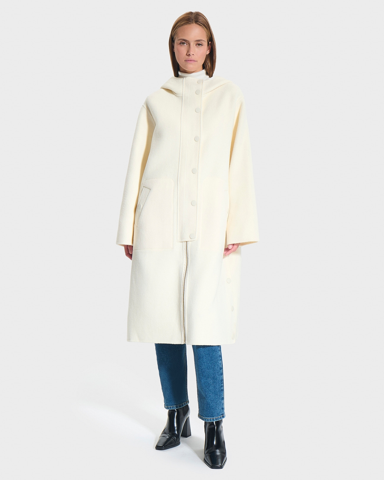 Manteau Mauranne Ecru en Laine