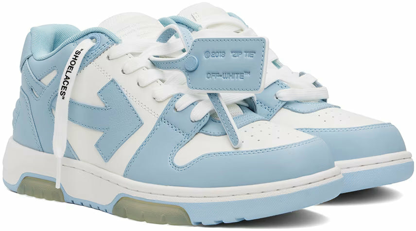 Off-White Out Of Office OOO Low Tops Leather White Light Blue