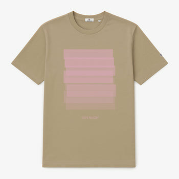 T-shirt manches courtes en coton avec imprimé beige