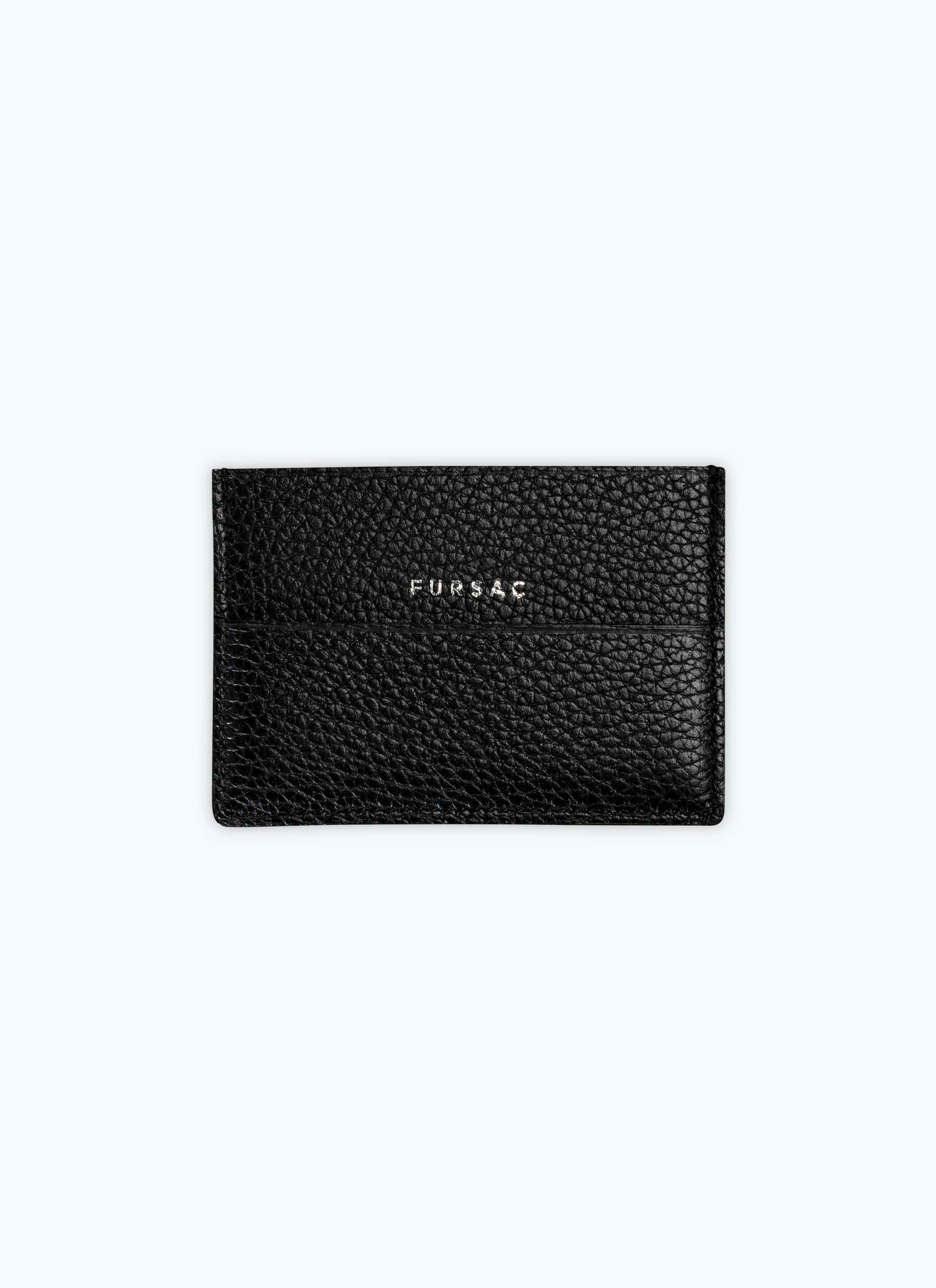 Porte-cartes en cuir grainé noir