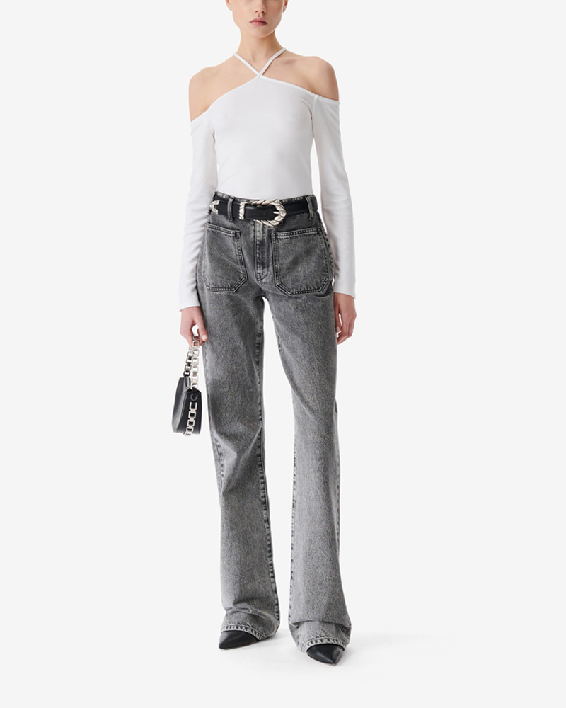 T-Shirt Raccourci À Découpe Grenade