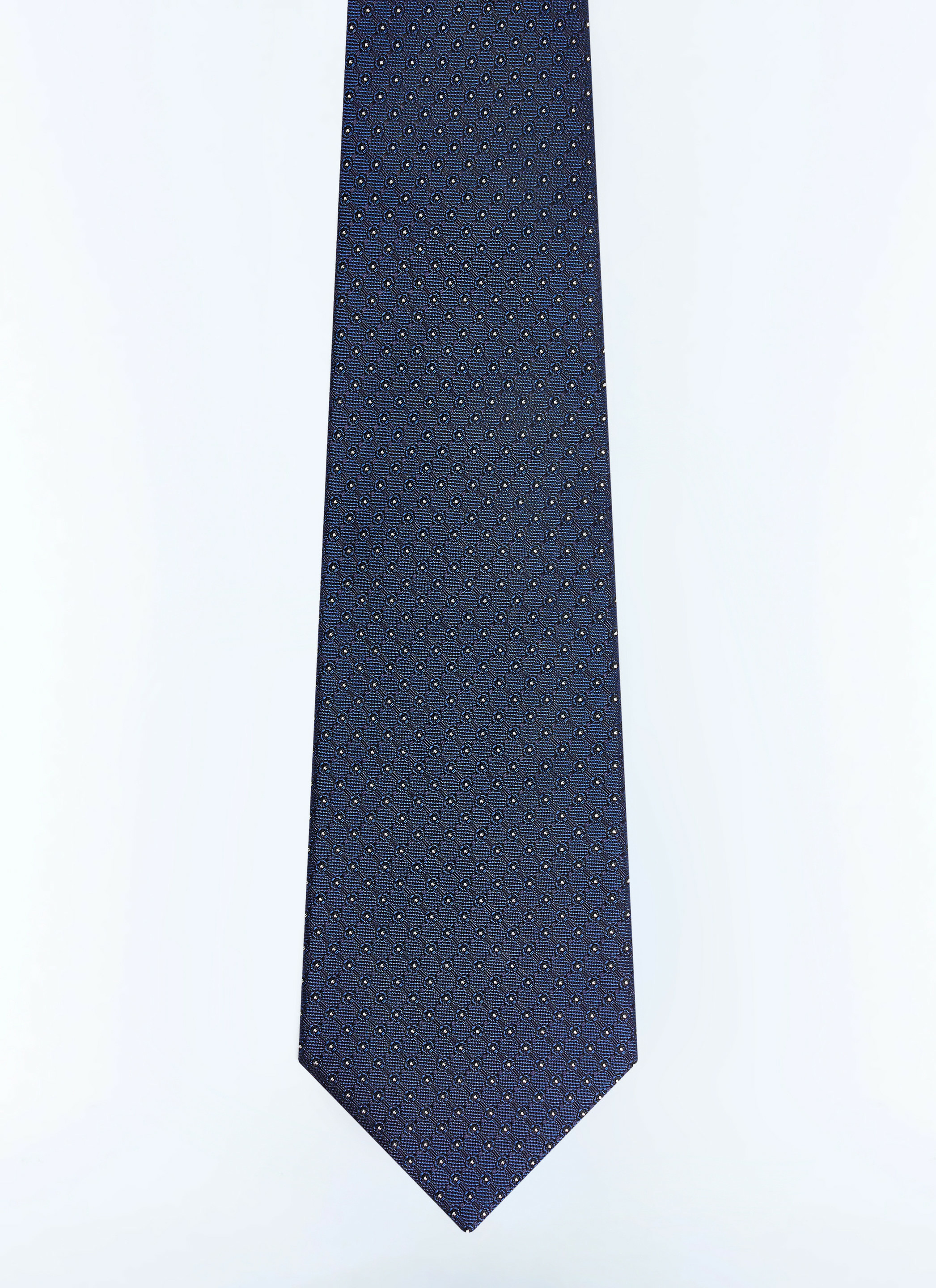 Cravate en soie à motif carreaux points