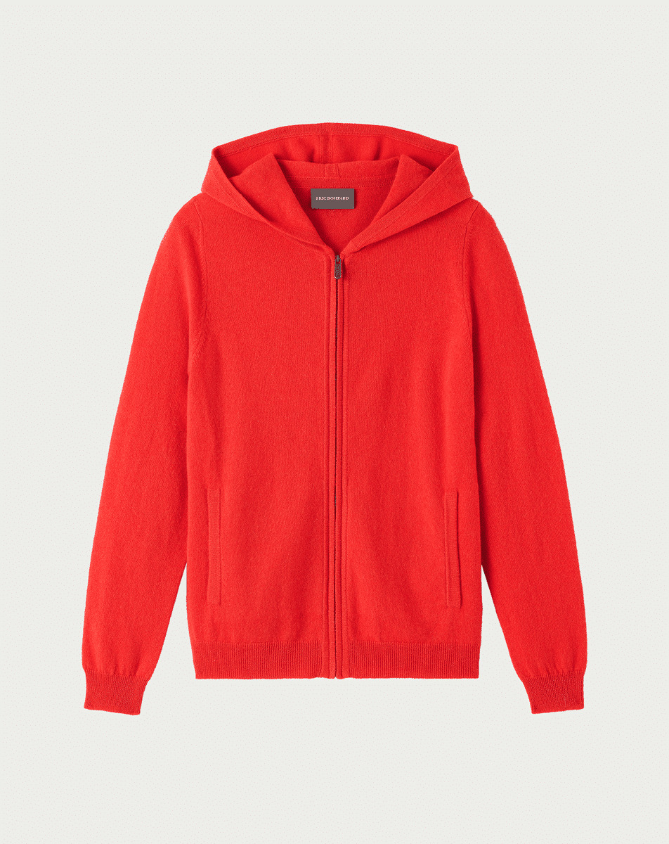 Pull à capuche zippé - Femme - CINABRE